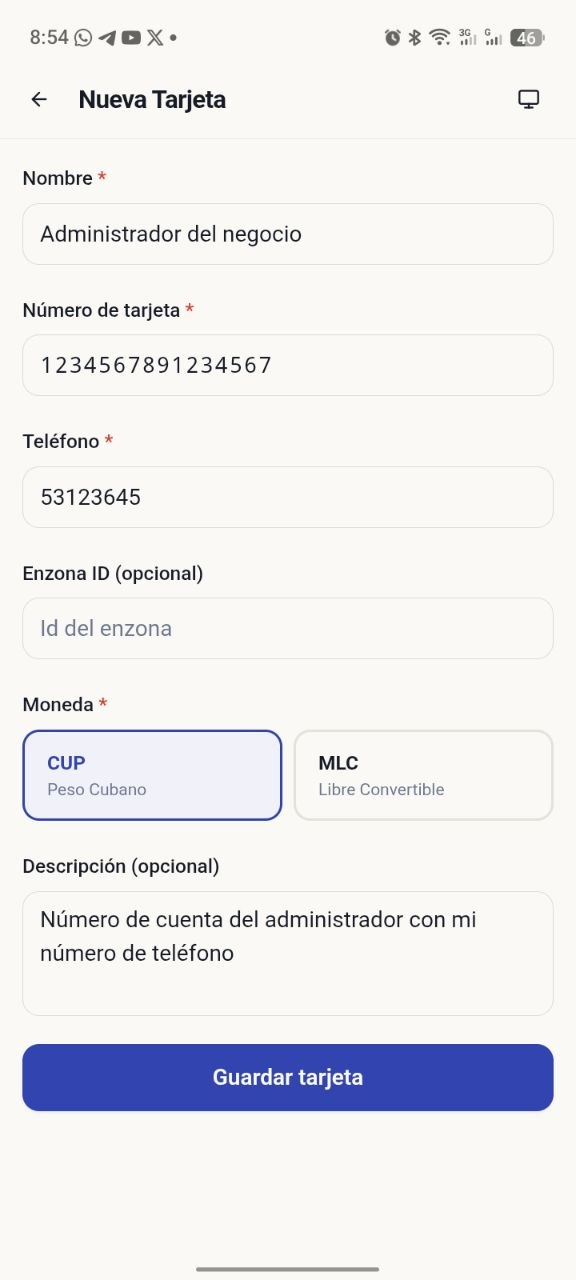 Nueva tarjeta